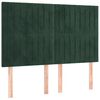 vidaXL T&ecirc;te de lit &agrave; LED Vert fonc&eacute; 144x5x118/128 cm Velours