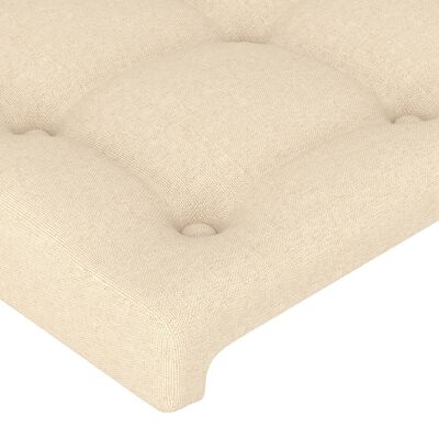 vidaXL Cadre de lit avec tête de lit Crème 90x200 cm Tissu