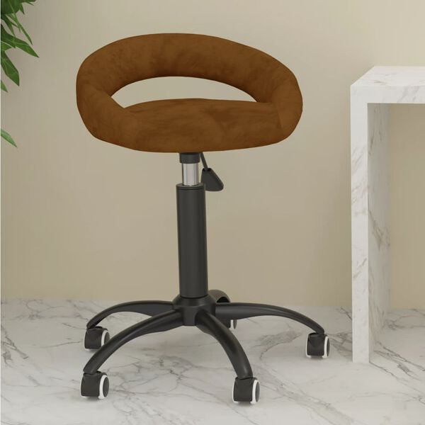 vidaXL Chaise pivotante de bureau Marron Velours