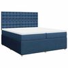 vidaXL Sommier &agrave; lattes de lit avec matelas Bleu 200x200 cm Tissu