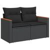 vidaXL Salon de jardin 3 pcs avec coussins noir r&eacute;sine tress&eacute;e