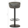 vidaXL Tabouret de bar Gris Cuir véritable