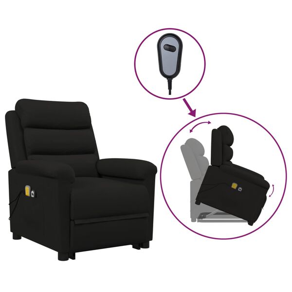 vidaXL Fauteuil de massage Noir Velours