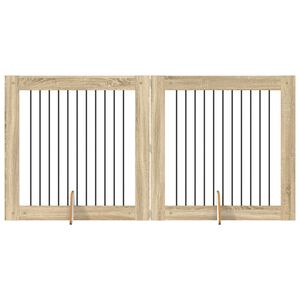 vidaXL Portillon pour chien avec supports 2 pcs Ch&ecirc;ne Sonoma