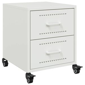 vidaXL Table de chevet blanc 36x39x43,5 cm acier