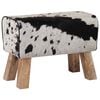 vidaXL banc 60 x 30 x 45 cm Cuir v&eacute;ritable Noir et Blanc