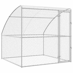 vidaXL Kennel pour Chiens avec stockage Argent&eacute; 2 x 2 x 2 m Acier