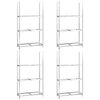 vidaXL Porte-pneus &agrave; 3 niveaux 4 pcs Argent&eacute; 110x40x200 cm Acier