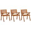 vidaXL Chaises de jardin lot de 3 Bois d'acacia solide