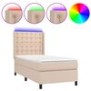 vidaXL Sommier &agrave; lattes de lit matelas LED Cappuccino 90x190cm