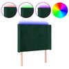 vidaXL T&ecirc;te de lit &agrave; LED Vert fonc&eacute; 93x16x118/128 cm Velours