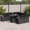 vidaXL Salon de jardin 9 pcs avec coussins noir r&eacute;sine tress&eacute;e