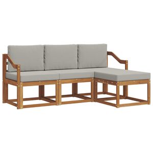 vidaXL Ensemble de canap&eacute;s d'ext&eacute;rieur 4 pc Gris Naturel et Clair