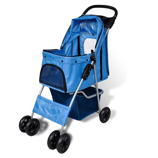 vidaXL Poussette pour chiens Bleu