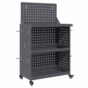 vidaXL Chariot à outils avec étagère Anthracite 65 x 35 x 111 cm