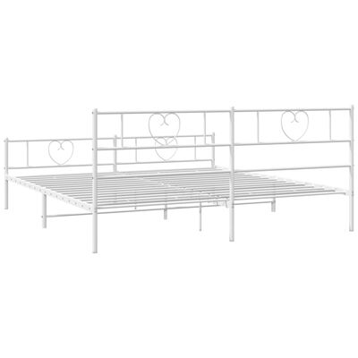 vidaXL Cadre de lit métal sans matelas et pied de lit blanc 193x203 cm