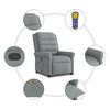 vidaXL Fauteuil de massage inclinable Gris clair Tissu