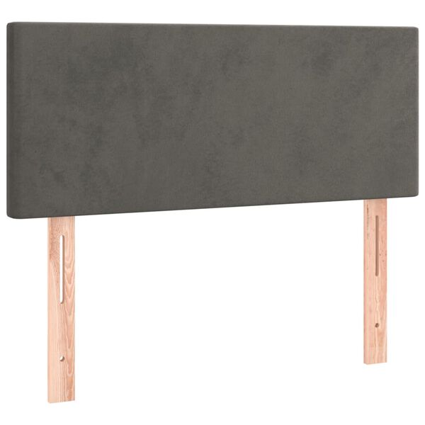 vidaXL T&ecirc;te de lit Gris fonc&eacute; 90x5x78/88 cm Velours