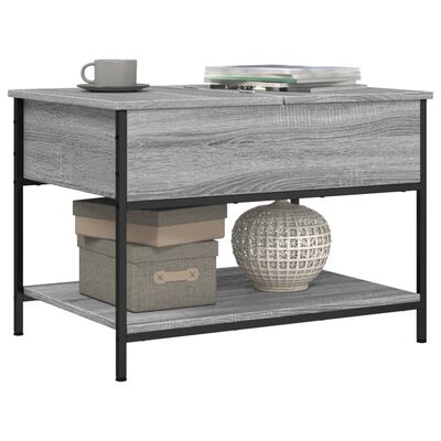 vidaXL Table basse sonoma gris 70x50x50 cm bois d'ingénierie et métal