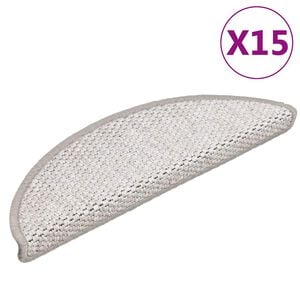 vidaXL Tapis d'escalier autocollants aspect sisal 15 pcs 56x17x3 cm