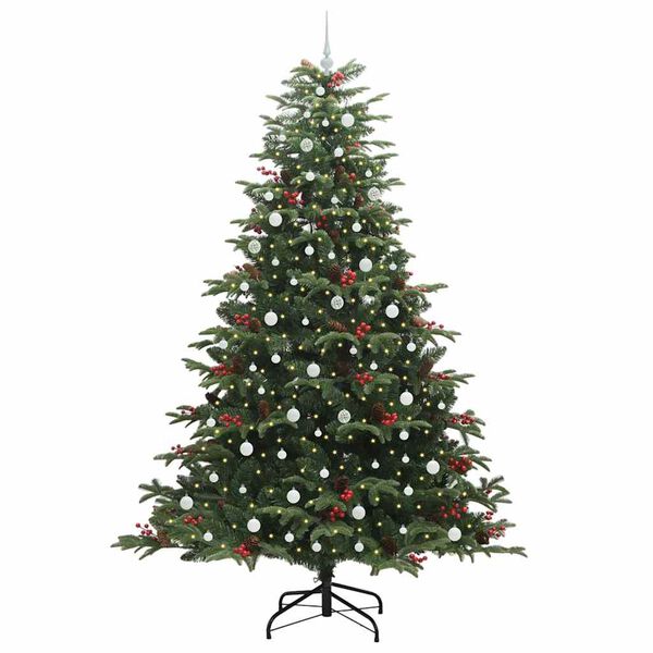 vidaXL Sapin de No&euml;l artificiel Vert 240 cm PVC, m&eacute;tal et plastique
