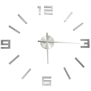 vidaXL Horloge murale 3D Design moderne Argent&eacute; 100 cm XXL
