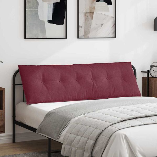 vidaXL Coussin de Dos Bordeaux 160 x 19 x 50 cm tissu