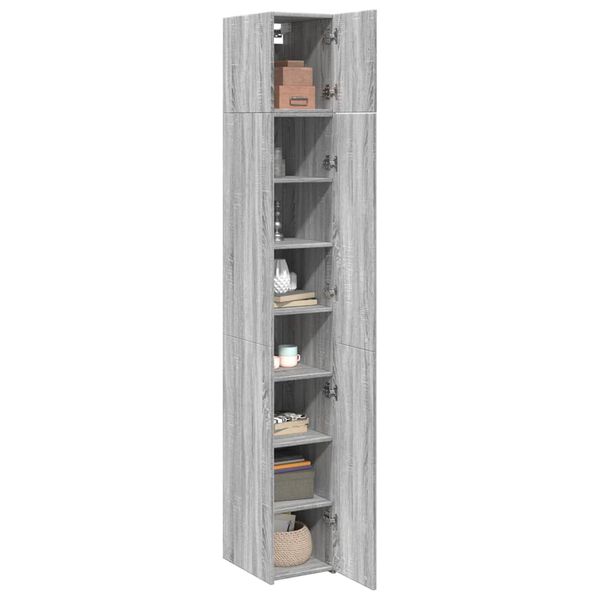 vidaXL Armoire de rangement mince sonoma gris 30x42,5x225 cm