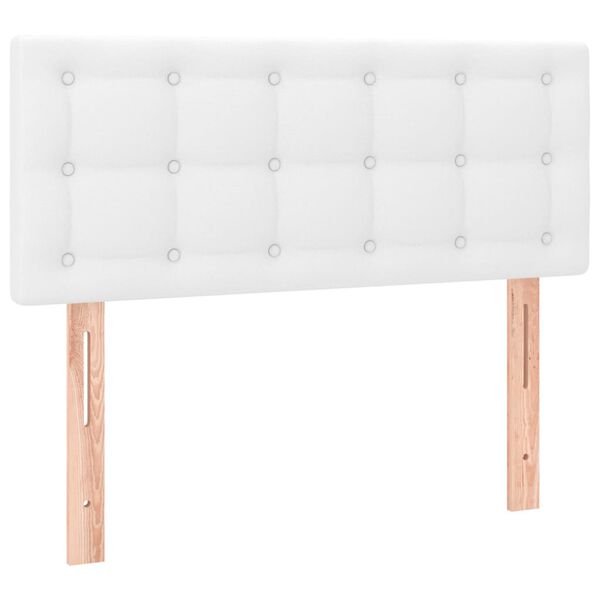 vidaXL T&ecirc;te de lit &agrave; LED Blanc 90x5x78/88 cm Similicuir