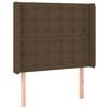 vidaXL T&ecirc;te de lit avec oreilles Marron fonc&eacute; 103x16x118/128 cm Tissu