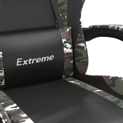 vidaXL Chaise de jeu Noir et camouflage Similicuir
