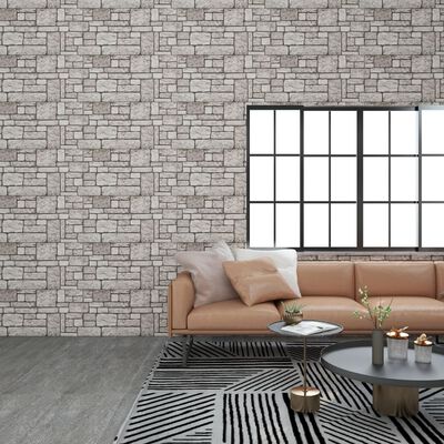 vidaXL Panneaux muraux 3D Design de brique gris 10 pcs EPS