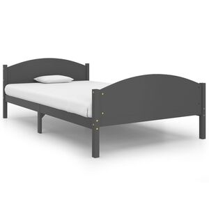 vidaXL Cadre de lit sans matelas gris fonc&eacute; pin massif 120x200 cm