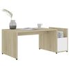 vidaXL Table basse Blanc et chêne sonoma 90x45x35 cm Bois d’ingénierie