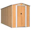 vidaXL Abri de jardin Marron clair 192x440x223 cm Acier galvanis&eacute;