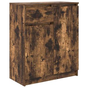vidaXL Buffet avec tiroir ch&ecirc;ne fum&eacute; 71x35x84 cm bois d'ing&eacute;nierie