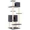 vidaXL Arbre &agrave; chat avec griffoirs en sisal Gris fonc&eacute; 154 cm