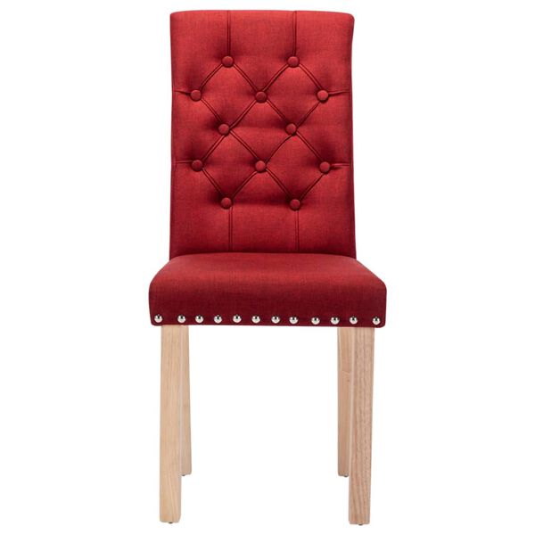 vidaXL Chaises &agrave; manger lot de 4 rouge bordeaux tissu