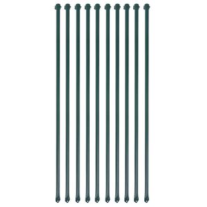 vidaXL Poteau de jardin 10 pcs 1 m M&eacute;tal Vert