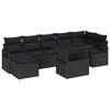 vidaXL Ensemble de canap&eacute; de jardin 8 pc Noir polyrotin