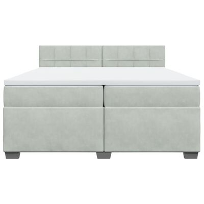 vidaXL Sommier à lattes de lit et matelas Gris clair 200x200cm Velours