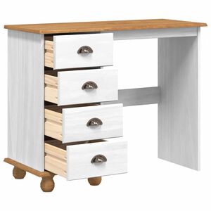 vidaXL Bureau d'&eacute;criture avec tiroir ASKIM Blanc 95 x 40 x 75 cm