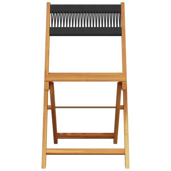 vidaXL Ensemble de bistro 3 pcs noir polypropyl&egrave;ne et bois massif