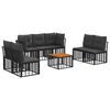 vidaXL Ensemble de canap&eacute;s d'ext&eacute;rieur 8 pc Noir et Gris fonc&eacute;