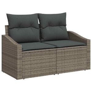 vidaXL Ensemble de Canap&eacute;s 7 pc Gris polyrotin