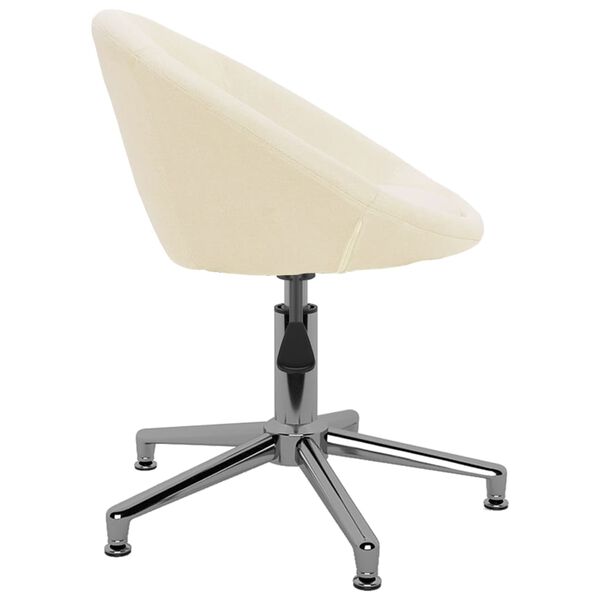 vidaXL Chaise pivotante &agrave; manger Cr&egrave;me Tissu