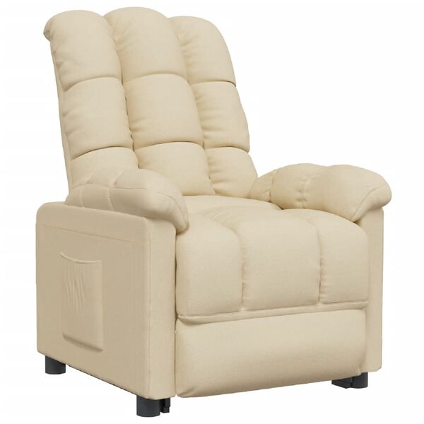 vidaXL Fauteuil inclinable Cr&egrave;me Tissu