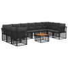 vidaXL Ensemble de canap&eacute;s d'ext&eacute;rieur 11 pcs Noir et Gris fonc&eacute;