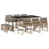 vidaXL Ensemble &agrave; manger de jardin et coussins 11 pcs m&eacute;lange beige