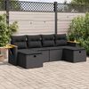 vidaXL Salon de jardin 6 pcs avec coussins noir r&eacute;sine tress&eacute;e